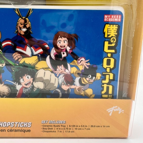 My Hero Academia Sushi Set Ceramic Tray Chopsticks Anime Gift Japan Brand New - Picture 3 of 9